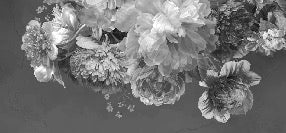 Carta da parati con fiori di peonia in bianco e nero