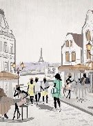 Französische Tapete Paris Café en terrasse