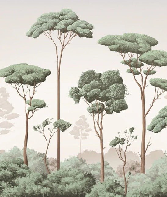 Papier peint brise légère pinède