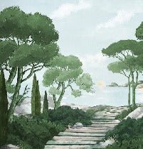 Tapete Spaziergang in den Calanques grün