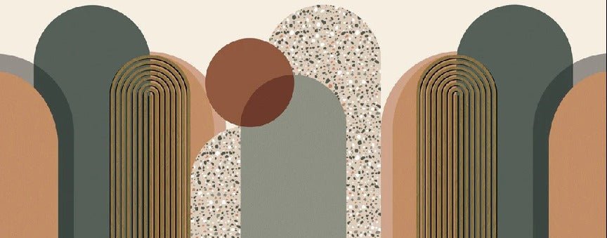 Carta da parati grafica art déco di tendenza