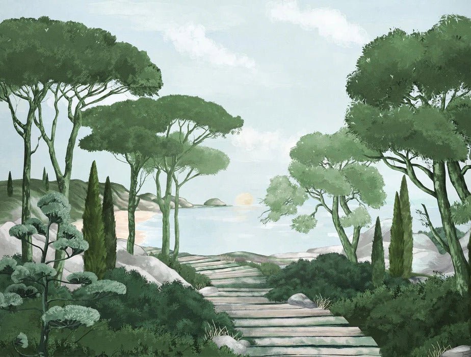 Tapete Spaziergang in den Calanques grün