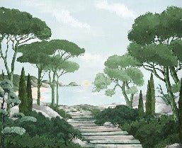 Tapete Spaziergang in den Calanques grün