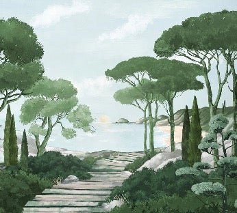 Tapete Spaziergang in den Calanques grün