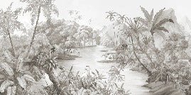 Panoramico background of the picturesque jungle