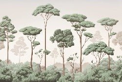 Papier peint brise légère pinède