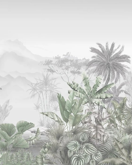 Carta da parati tropicale verde di tendenza