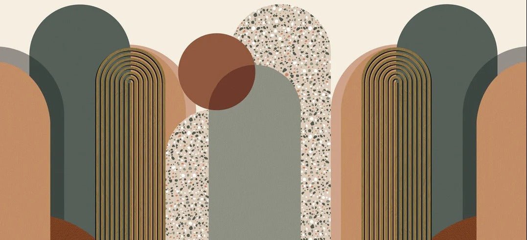 Carta da parati grafica art déco di tendenza