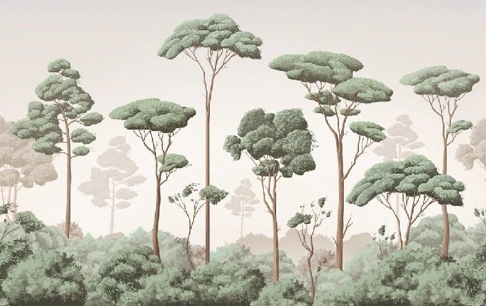 Papier peint brise légère pinède