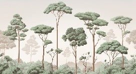Papier peint brise légère pinède