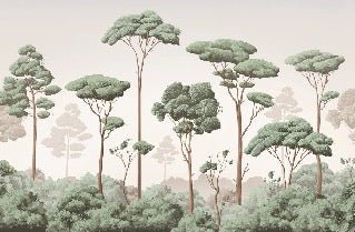 Papier peint brise légère pinède