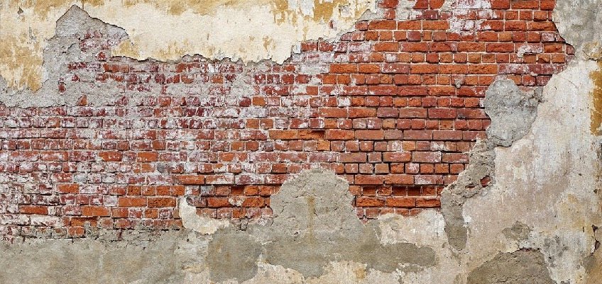 Papier peint bistrot brique cassée