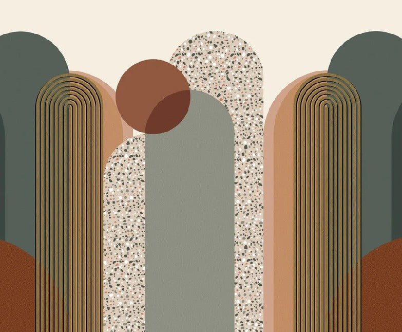 Carta da parati grafica art déco di tendenza