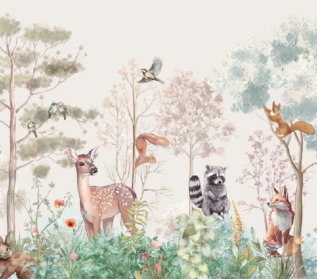 Papier peint chambre enfant nature magique beige