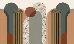 Carta da parati grafica art déco di tendenza
