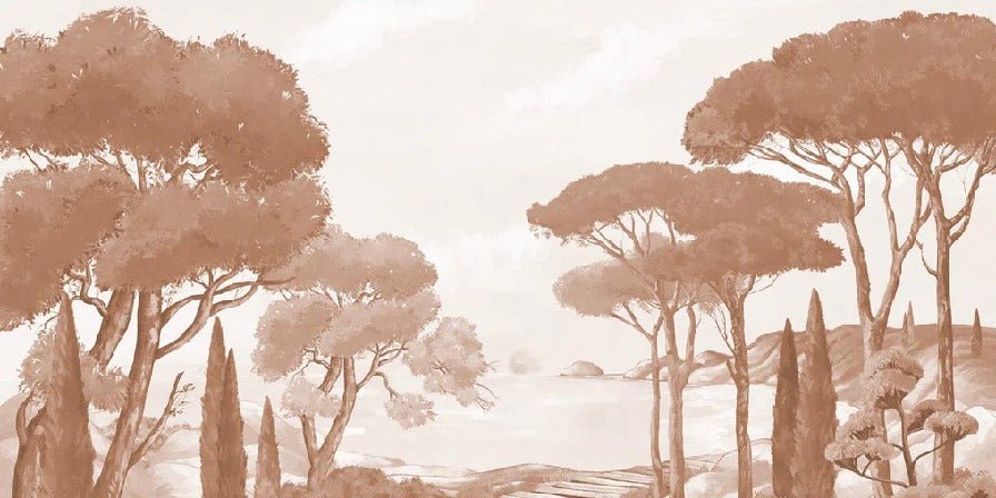 Carta da parati Passeggiata nei torrenti in terracotta