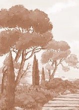 Tapete Spaziergang in den Calanques terracotta