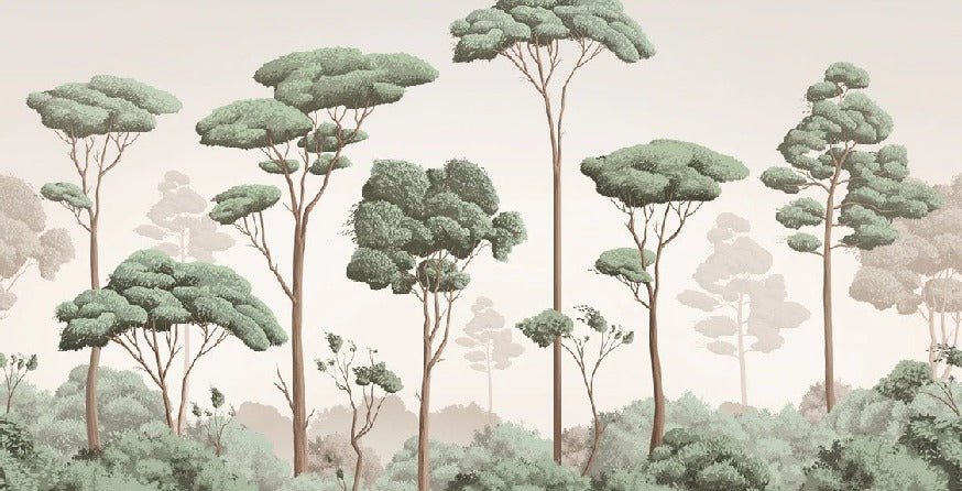 Papier peint brise légère pinède