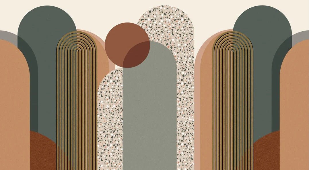 Carta da parati grafica art déco di tendenza