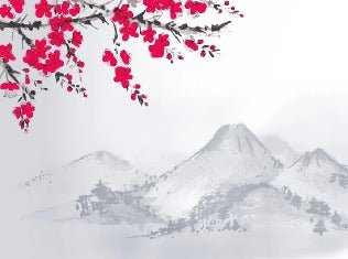 Zen-Tapete mit minimalistischer Landschaft