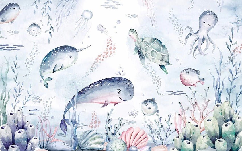 Tapete Wale märchenhafter Ozean