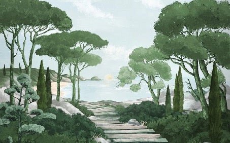 Tapete „Spaziergang in den grünen Calanques“