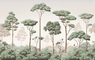 Papier peint brise légère pinède