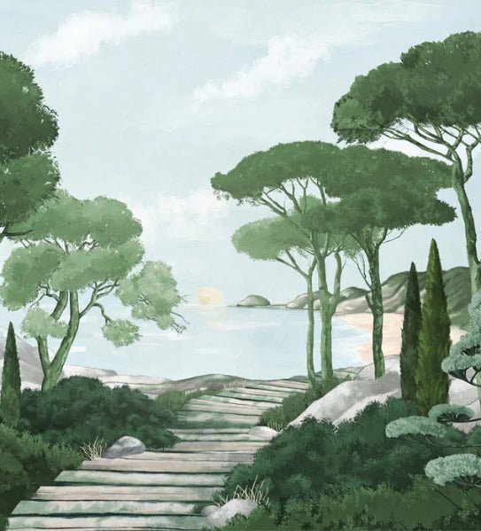 Tapete „Spaziergang in den grünen Calanques“