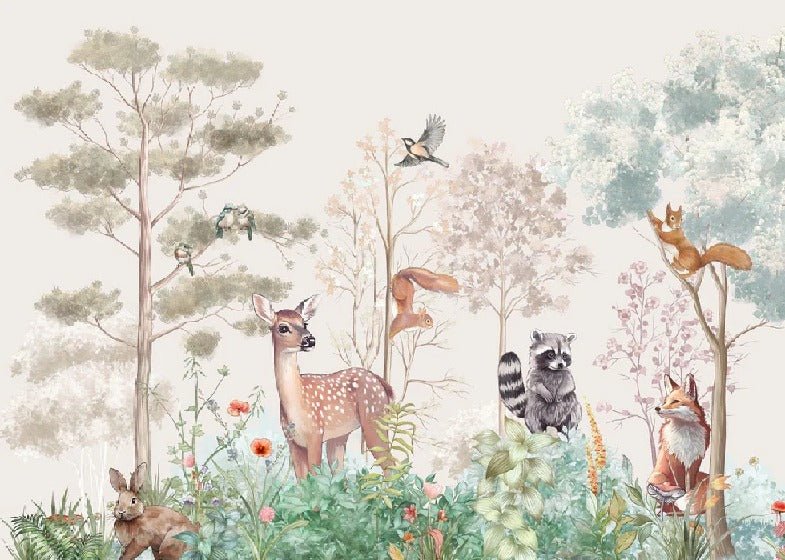 Papier peint chambre enfant nature magique beige