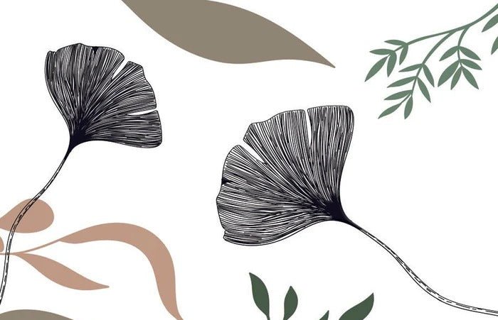 Tapete Ginkgo Blumenkünstler