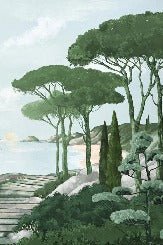 Tapete Spaziergang in den Calanques grün