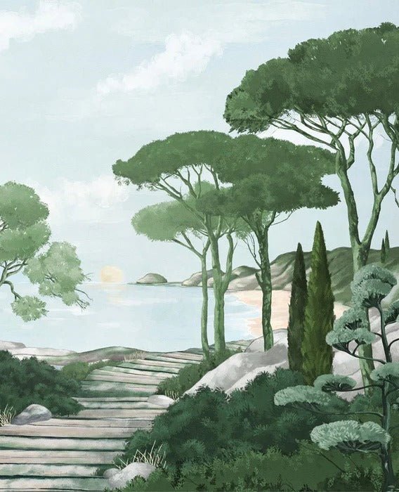 Tapete „Spaziergang in den grünen Calanques“