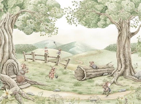 Babytapete Familie Maus