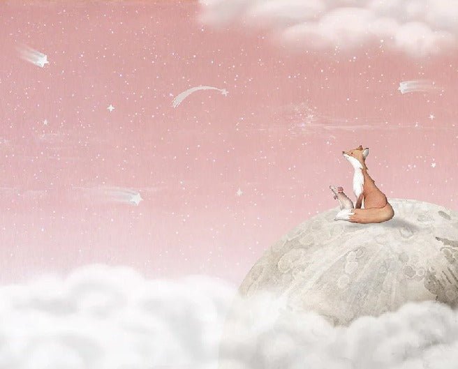 Carta da parati rosa notte calmante per bambini