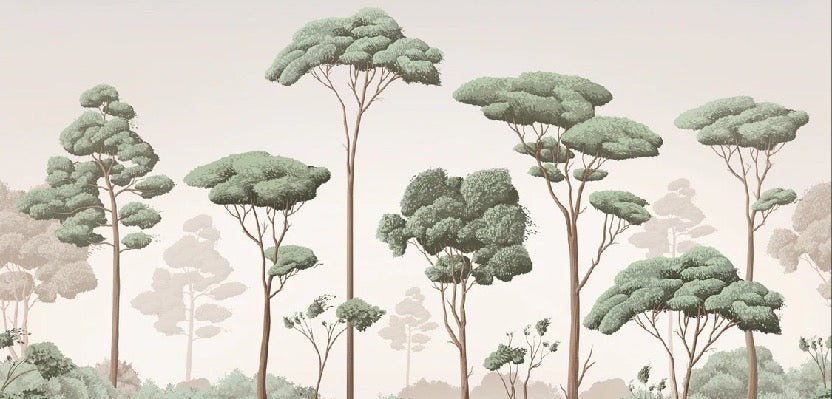 Papier peint brise légère pinède