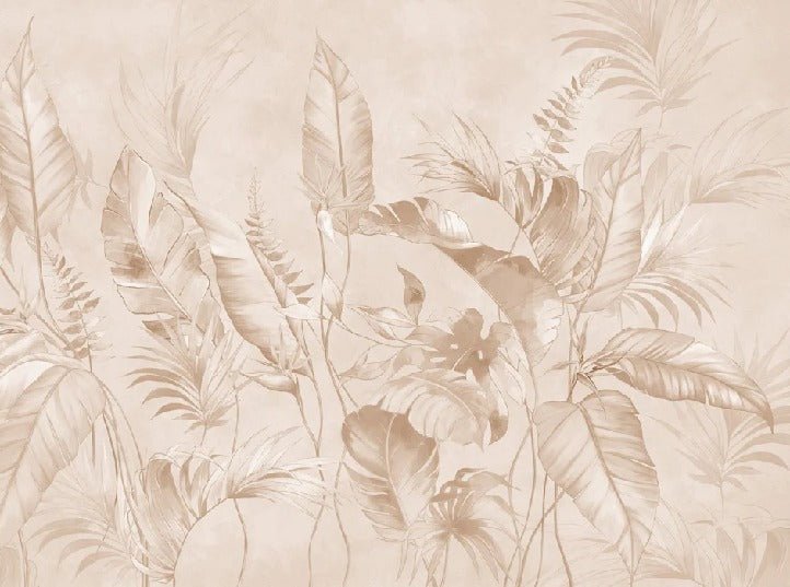Elegante carta da parati con motivo giungla sfumato