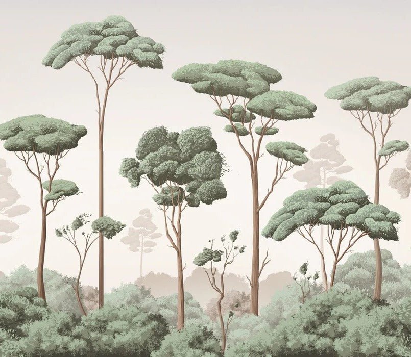 Papier peint brise légère pinède