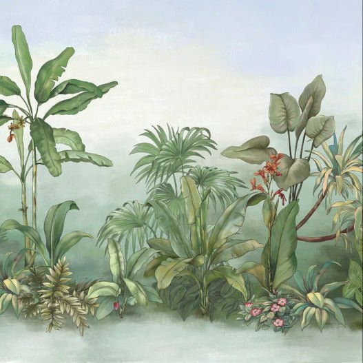 Carta da parati per toilette botanica