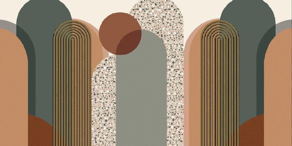 Carta da parati grafica art déco di tendenza