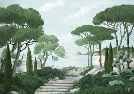 Tapete Spaziergang in den Calanques grün