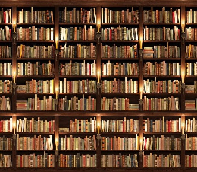 Papier peint trompe l'oeil Authentique Bibliothèque, XXL, tendance