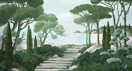 Tapete Spaziergang in den Calanques grün