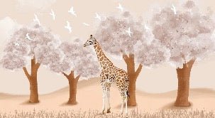 Papier peint chambre enfant Girafe dans la Savane, XXL, tendance