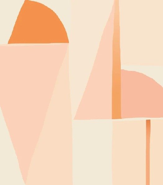 Papier peint abstrait géométrique peach