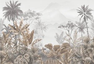 Carta da parati seppia tropicale