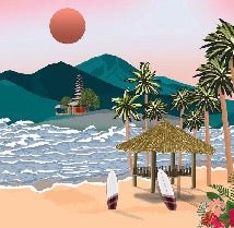 Papier peint illustration Bali inspiration