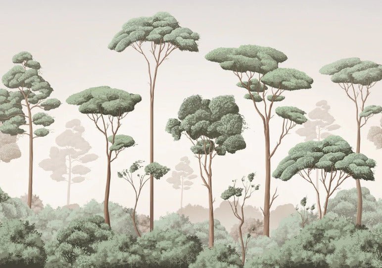 Papier peint brise légère pinède