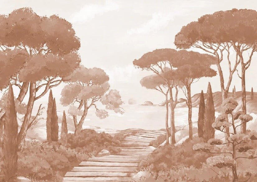 Tapete Spaziergang in den Calanques terracotta