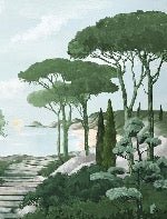 Tapete Spaziergang in den Calanques grün