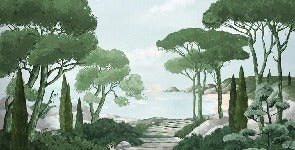 Tapete Spaziergang in den Calanques grün